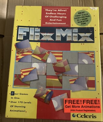 Flixmix Floppy Disc Computer Game 1993  NEW  1st Fully Interactive Puzzle Game 
