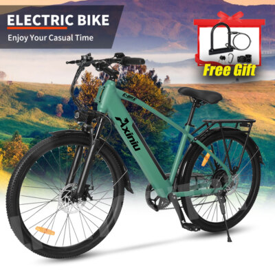 Green E-Bike 26'' Electric Bike 750W City Bicycle Commuter Ebike for Adults