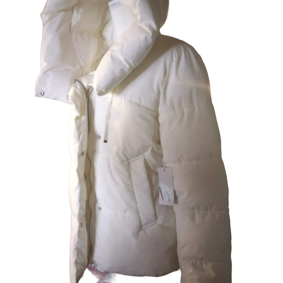 NWT Worthington hooded cream color women s puffer jacket size XL