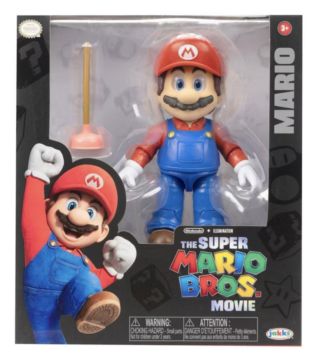 Nintendo The Super Mario Movie Mario Figure with Plunger Accessory  Toy New