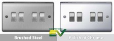 BG Nexus Switches & Sockets - Complete Range -  Brushed Steel / Polished Chrome