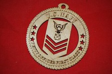 Navy Enlisted Petty Officer First Class wooden ornament