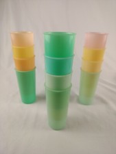 Vintage pastel rainbow Tupperware 116 Tumbler Cup Set Of 12