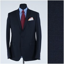 Mens Navy Blue Slim Fit Blazer 42R UK Size CELIO Wool Sport Coat Jacket