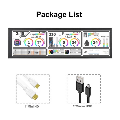 8.8'' 480*1920 IPS Secondary Screen HDMI LCD Monitor for PC Case Aida64 CPU GPU - Picture 11 of 11