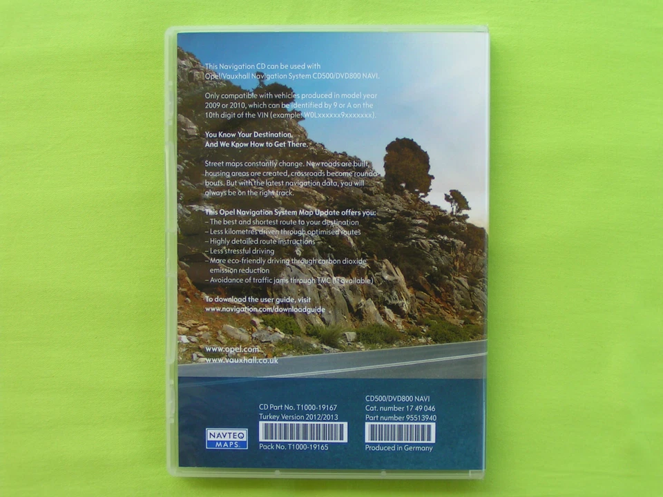 CD NAVIGATION OPEL 800 NAVI 500 TÜRKEI 2013 INSIGNIA ASTRA J MERIVA B MY 09 / 10 - Bild 2 von 4