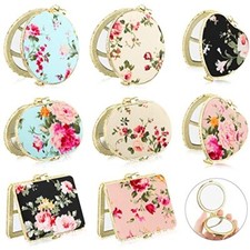 8 Pack Foldable Compact Mirror Floral Pocket Makeup Mirror for Purse Travel