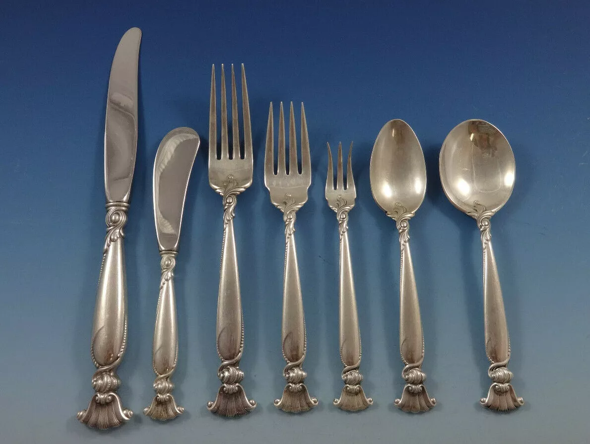 Romance of the Sea by Wallace Sterling Silver Flatware Set Service 88 Pieces