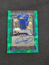 2023 Panini Prizm Baseball Diego Cartaya Potential Penmanship Green Ice Auto (RB