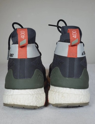 Adidas Terrex Free Hiker Hiking Shoes Sock Boot Black Gray Boost Sole Men US 13 - Picture 8 of 11