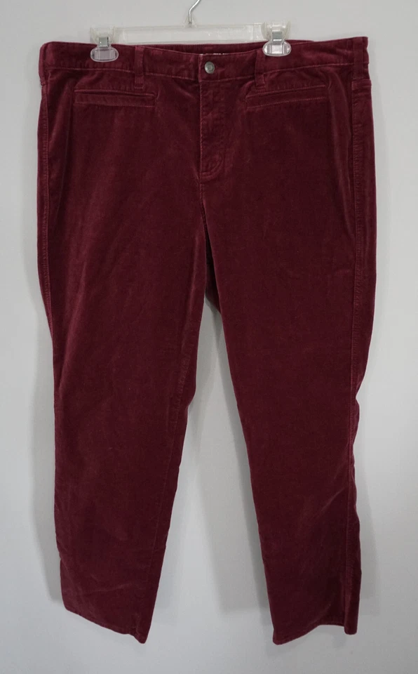 Lands End Red Velvet Burgundy Raspberry High Rise Slim Pants Size 18W