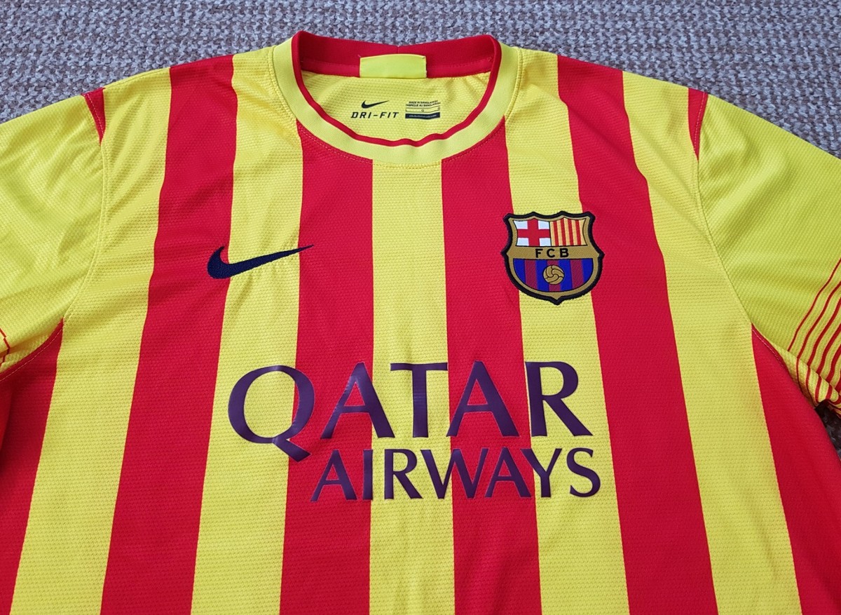 Nike Barcelona Catalan Kit 2013-14 Football Soccer Jersey
