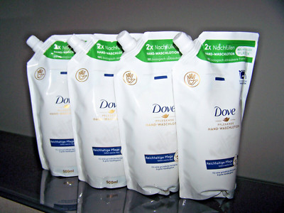    4 x 500 ml Dove Pflegende Hand Waschlotion Nachfüllpack Made in Germany   