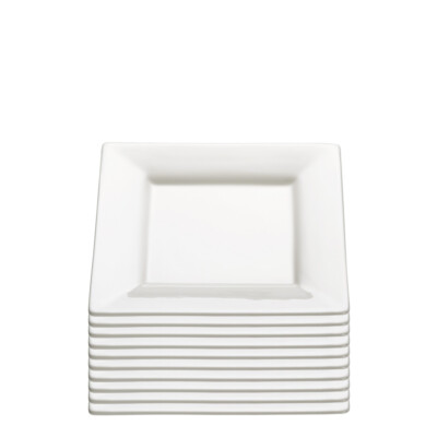 10er SET Maxwell & Williams Teller 18,5 cm SQUARE eckig, mit Rand, Porzellan,...