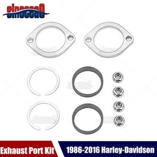 Steel Exhaust Port Power Flange Gasket Seal Kit For Harley Big Twin Dyna 1984-UP