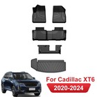 Car Floor Mats & Cargo Liner Full Set TPE For Cadillac XT6 2020-2025 Bench Seat