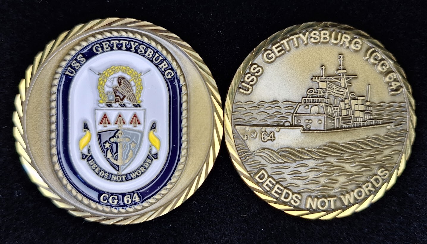 USS Gettysburg CG-64 Navy Challenge Coin