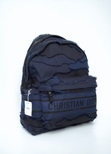 New Christian Dior Diortravel Navy Black Camouflage Jacquard Backpack Rucksack