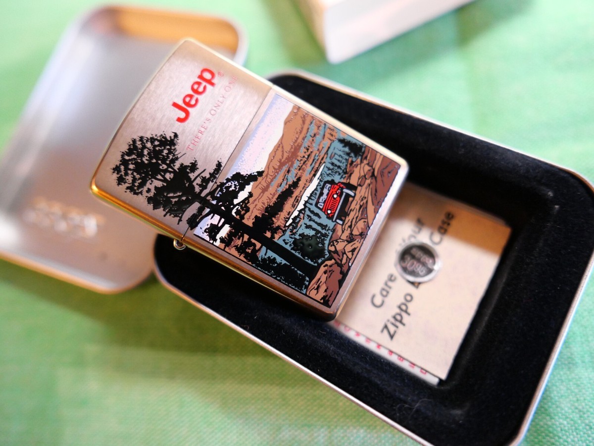 ZIPPO JEEP TREE SUN BRASS LIGHTER 1998 | eBay