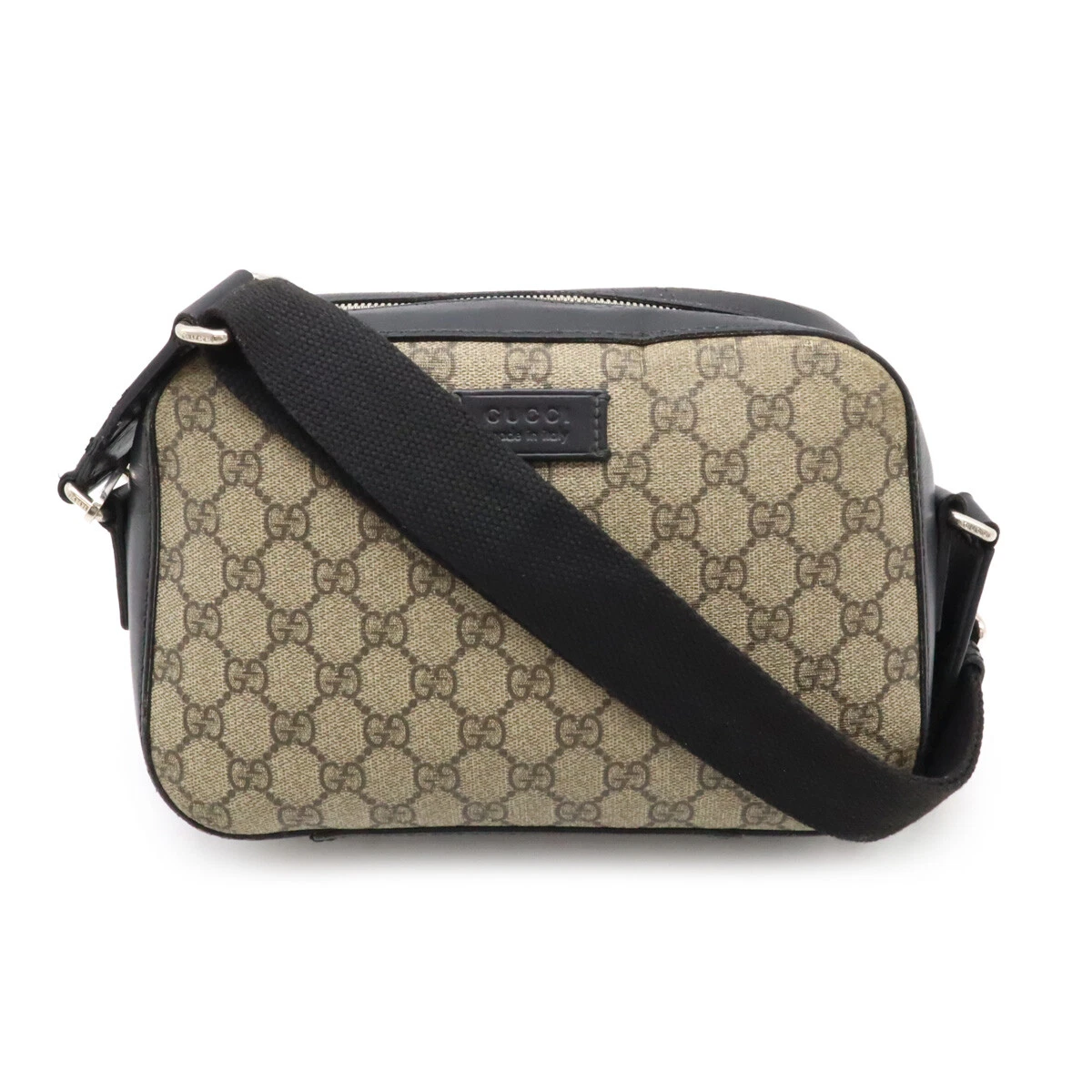 Sac à bandoulière GUCCI GG Supreme pochette bandoulière PVC cuir kaki #22520486