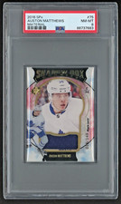 2016 SPX #75 AUSTON MATTHEWS Material SHADOW BOX ROOKIE #18/149 PSA 8 NM-MT