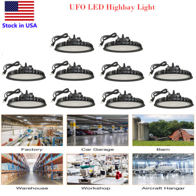 200W UFO LED High Bay Light Gym Factory Warehouse Industrial Shed Lighting 10PCS