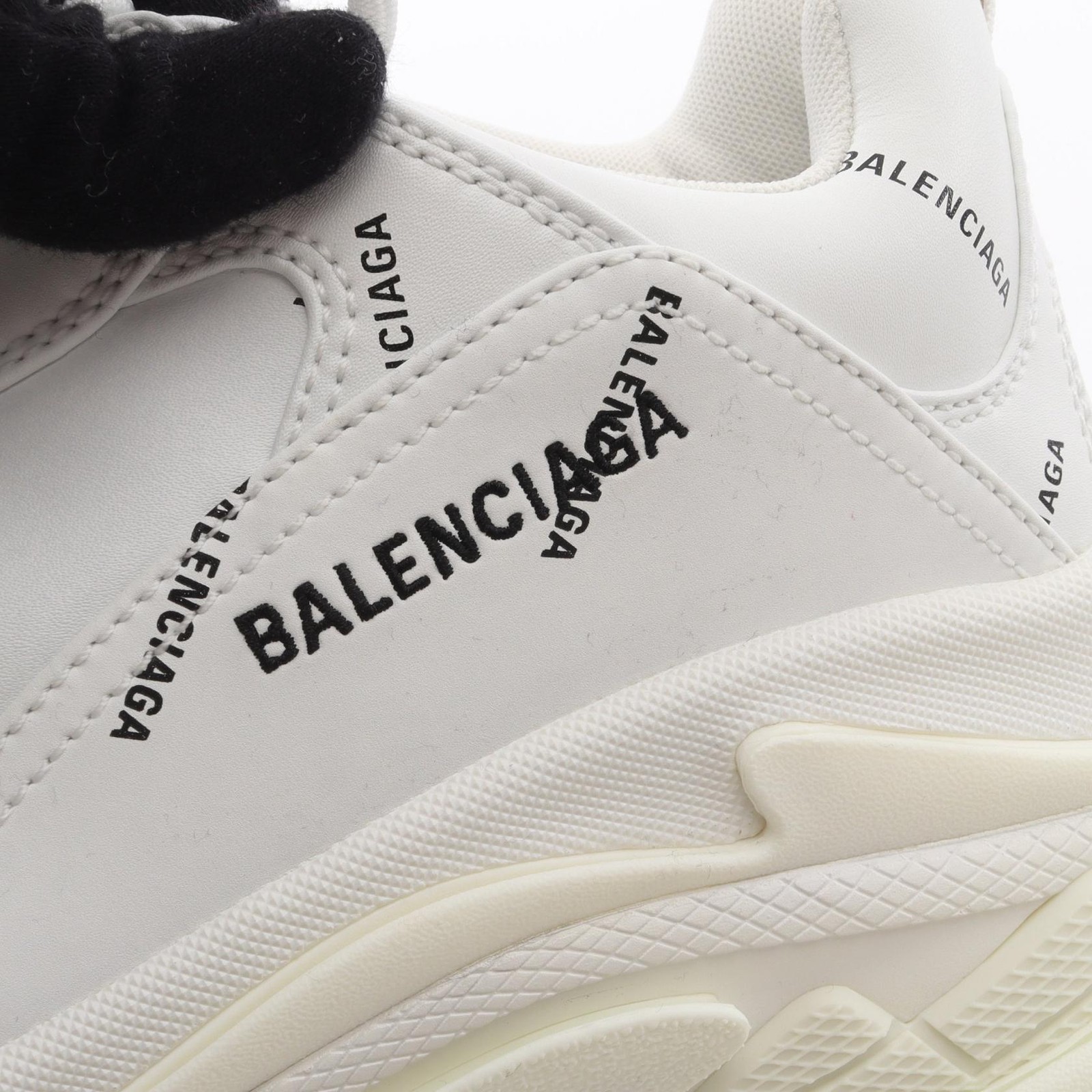 BALENCIAGA Triple S sneakers 536737 leather White Black #44 Used mens thumbnail 7