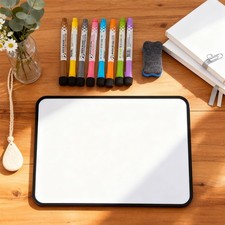 A3 / A4 Magnetic Whiteboard Double-Sided Dry Wipe Board w/ 8 Markers & 1 Eraser