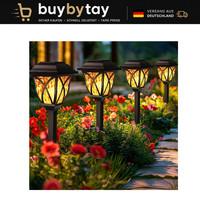 Solarlampen Led 6 StüCk Gartenleuchten Flackernde Flamme FüR AußEn Terrasse