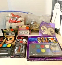 Halloween Party Pack With Makeup Kits Glow-In-The-Dark Glasses Spider Web Decora