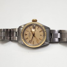 W/Papers 1975 Rolex Ladies Date 26 mm Two Tone Oyster Champagne Watch 6917 12