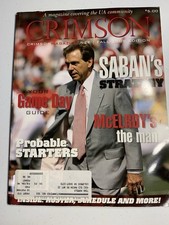 Crimson Magazine Fall 2009 Alabama Football Nick Saban Vol 1 No 2 Game Day Guide