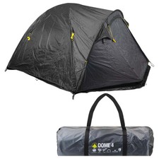 Dome Tent 4 Person Double Skin Taped seams, Built in groundsheet Slate Grey