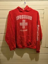 Great Lakes Hoodie Mens XL Red Lifeguard Mackinac Island Pullover Graphic