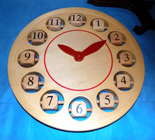 Pottery Barn Kids Hardwood Clock Telling Time Learning Toy Rare Mint Fast Ship