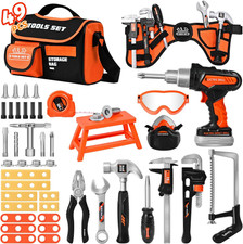 Kids Tool Set 49 PCS, Portable Tool Bag with Battery Powered Toy Drill