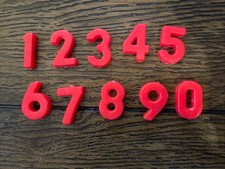 Vintage Plastic Refrigerator Magnets 2 Numbers Toy Set 0-9  Pre Owned 