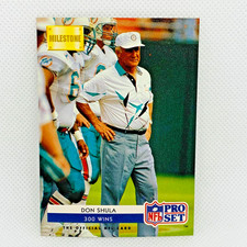 1992 NFL Pro Set - Don Shula - Milestone - 300 Wins as Coach - Miami Dolphins