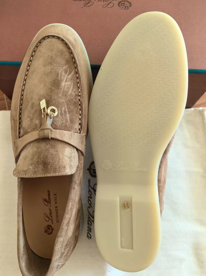 Tênis LORO PIANA Masculino Moda Mocassim Sapatos Macios Causais Tamanho US10(44) - Imagem 2 de 4