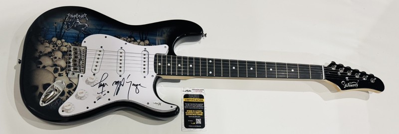 EMPEROR SIGNED SKULL ELECTRIC GUITAR IHSAHN SAMOTH TRYM VERY RARE JSA COA