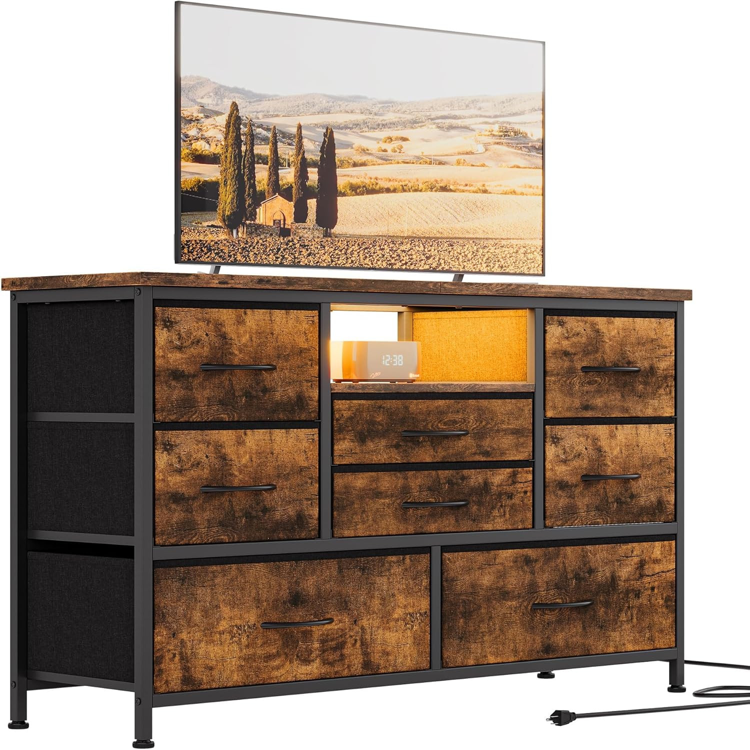 With Rgb Led & Power Outlet For 55" Tvs