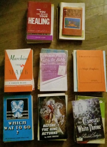 75 Bibelbroschüren/Bücher von A. A. Allen, Billy Apostolon an Herbert Lockyer