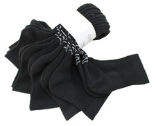 New CALVIN KLEIN One Size 6 Pairs Black with White CK Logo Men's Quarter Socks
