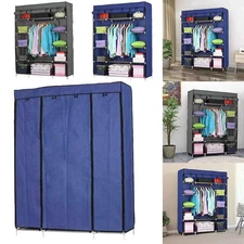5 Layer Portable Closet Cloth Cabinet Storage Organizer Wardrobe Clothes Rack US
