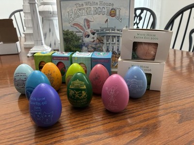 White House Easter Egg Roll Commemorative Eggs Lot, Boxed, Assorted. 