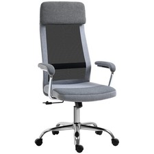 Vinsetto Office Chair Mesh High Back Swivel Task Grey, Refurbished
