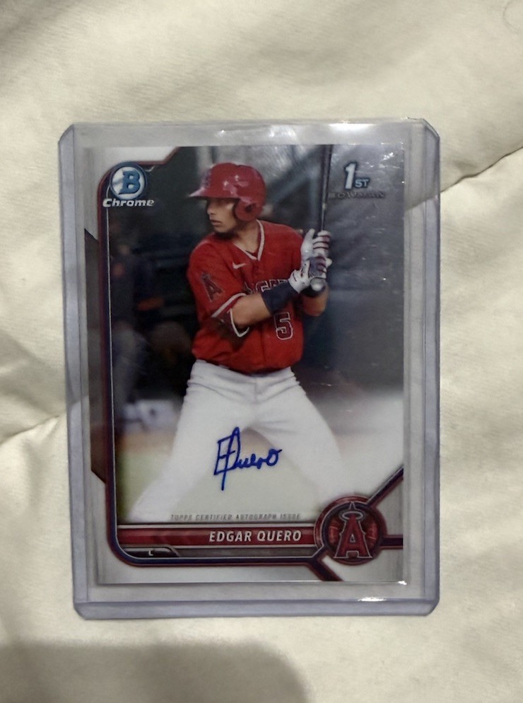 EDGAR QUERO 2022 BOWMAN CHROME 1ST AUTOGRAPH BASEBALL AUTO