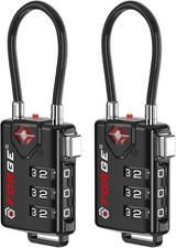 Approved Cable Luggage Locks, Re-settable Combination with Alloy Body, Black 2