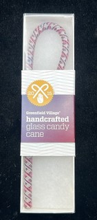 Greenfield Village 2015 Annual Glass Candy Cane Ornament 7'' Pink & Purple Twist