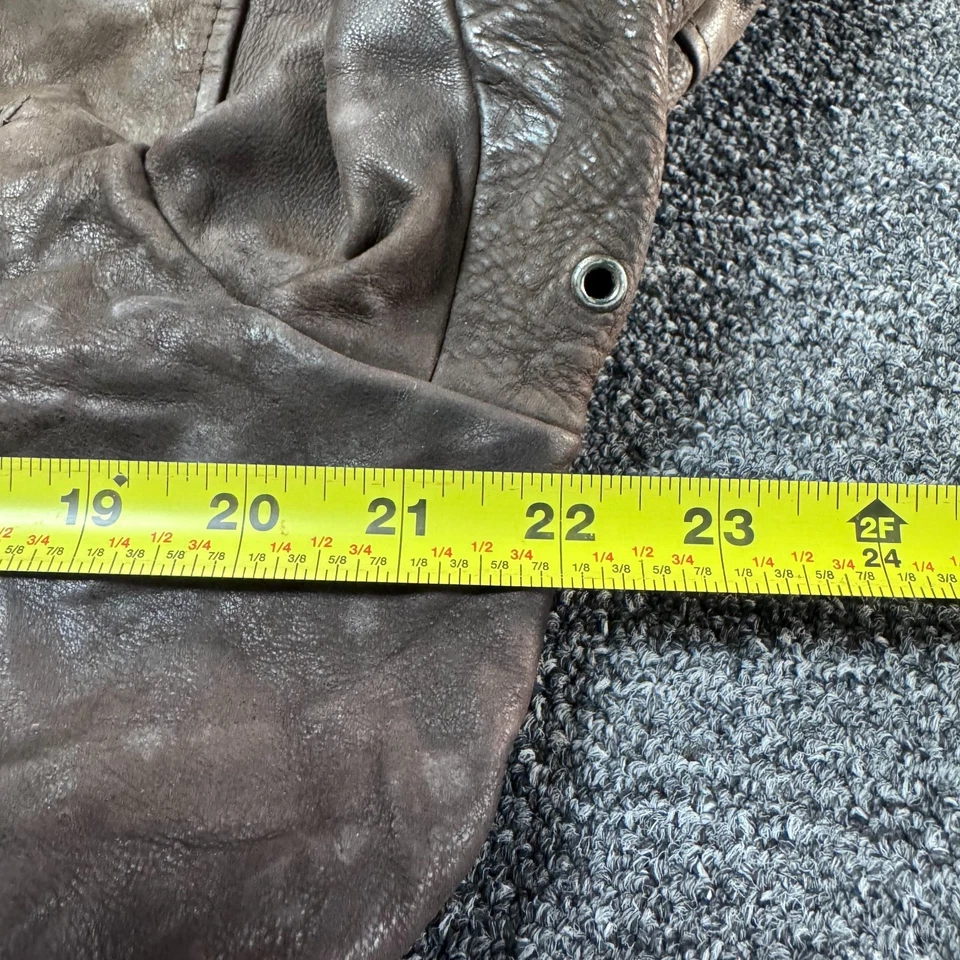 Vintage Vera Pelle Italy Leather Coat Jacket Mens - Size M Brown Does Not Zip - Image 3 of 4